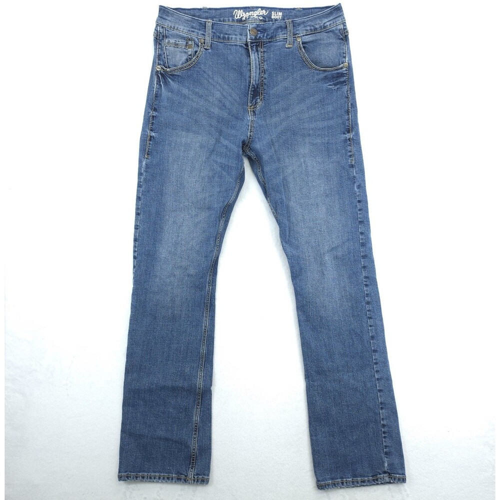 Wrangler Retro Slim Boot Jeans Mens Size 34x32 Denim Bootcut Pants